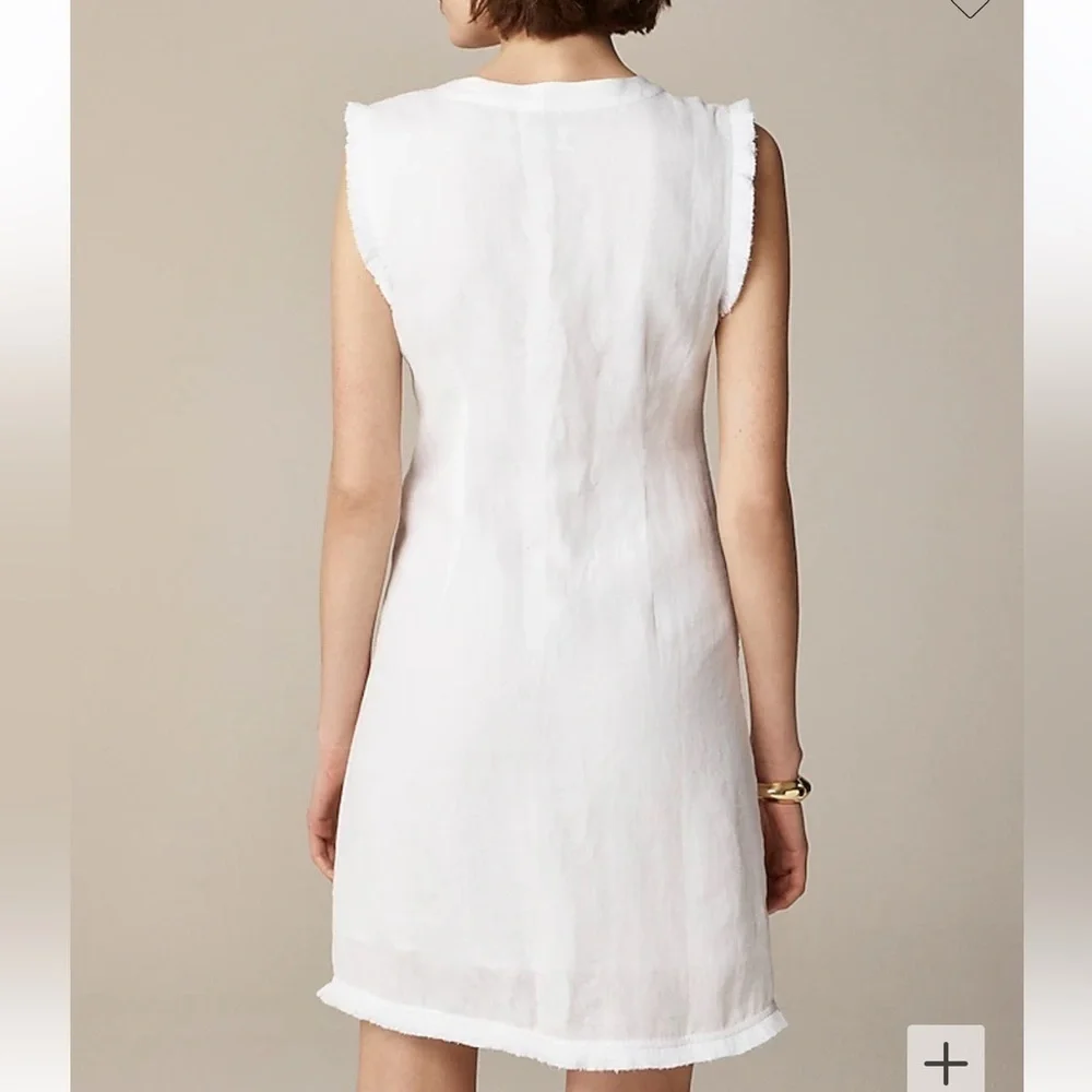 J crew Raw-hem mini shirtdress in linen